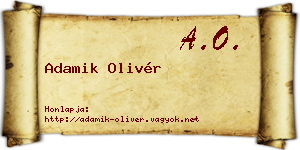 Adamik Olivér névjegykártya