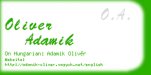 oliver adamik business card